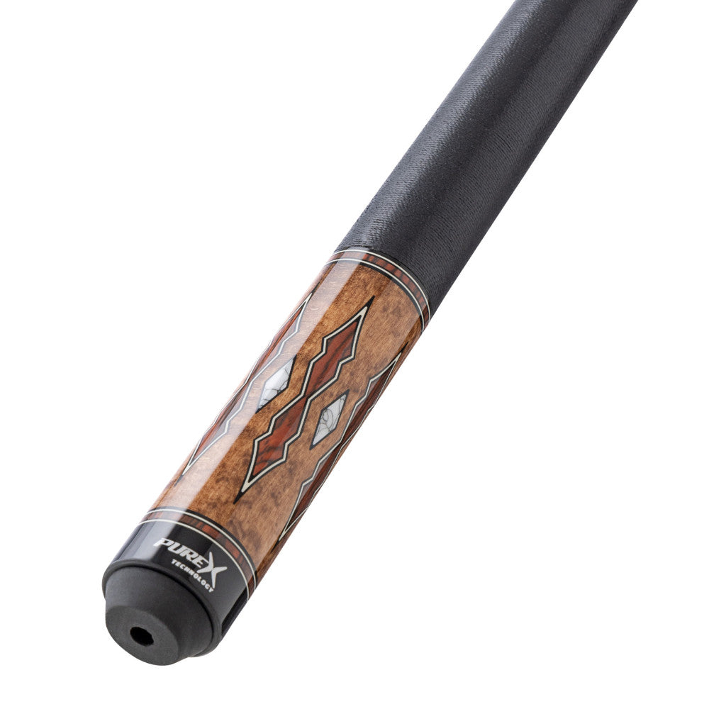 Close-up angled view of the butt cap and grip section.