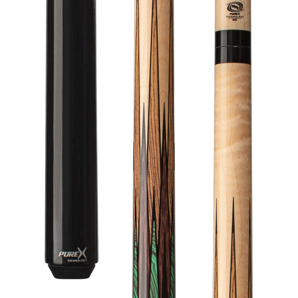 Pure X HXTSN2 pool cue butt and forearm with bocote accents.