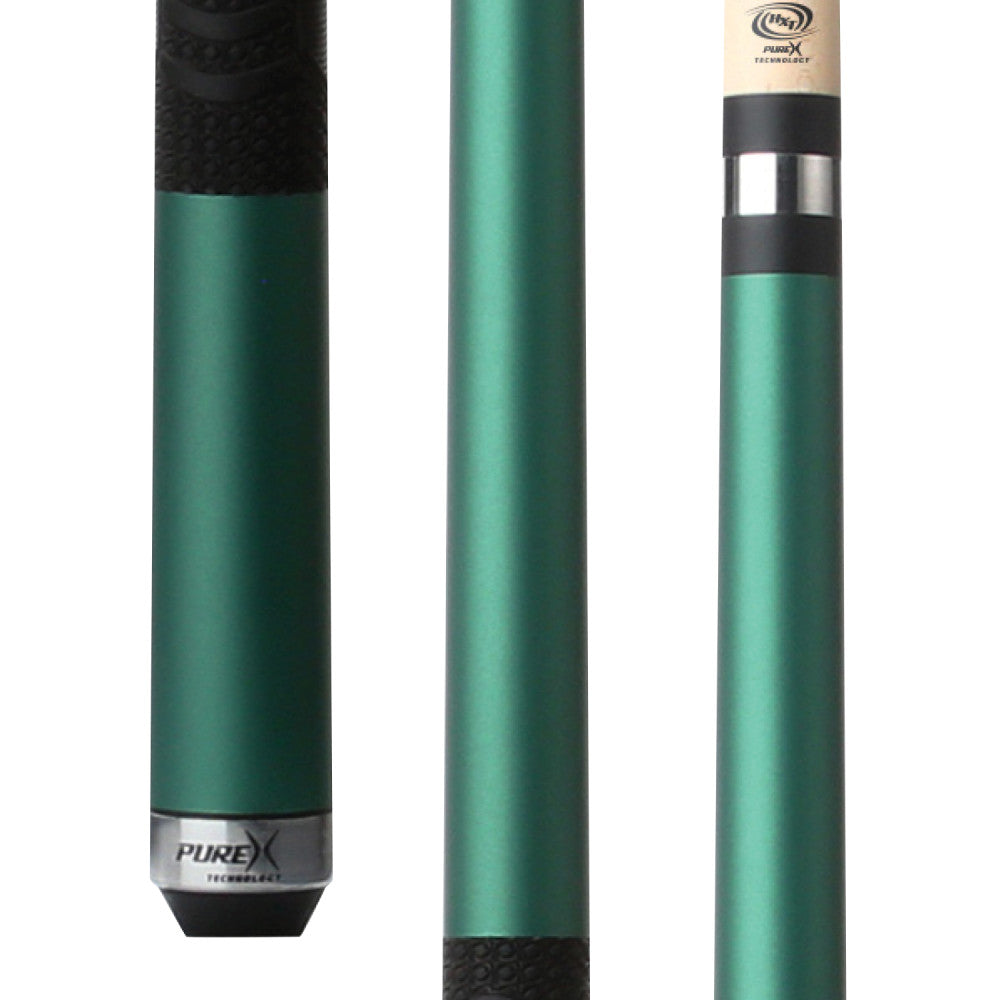 Pure X Emerald Green Matte Finish Cue with MZ Grip HXTC22 detailed view.