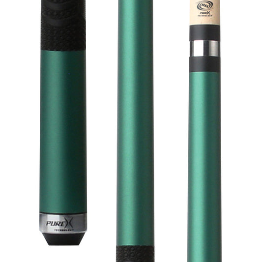 Pure X Emerald Green Matte Finish Cue with MZ Grip HXTC22 detailed view.