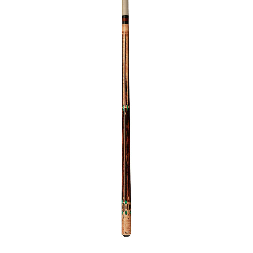 Pure X Golden Birdseye Maple/Cocobolo & Green Malachite Wrapless Cue (HXT72)