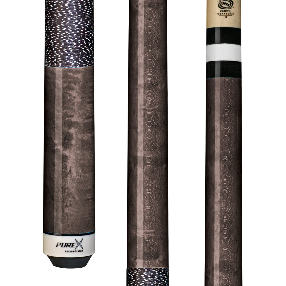 Pure X Grey Stained Birdseye Cue HXTC12 with black linen wrap details