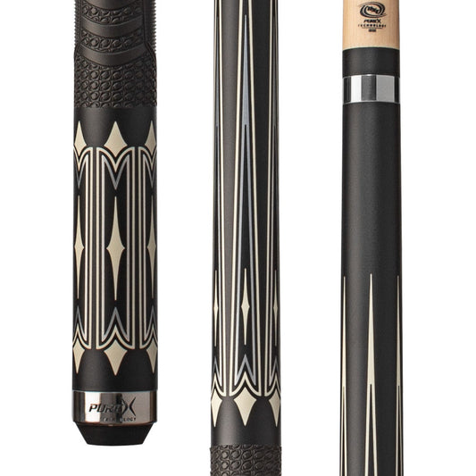Pure X Matte Black & Imitation Bone Cue with MZ Grip (HXT103)