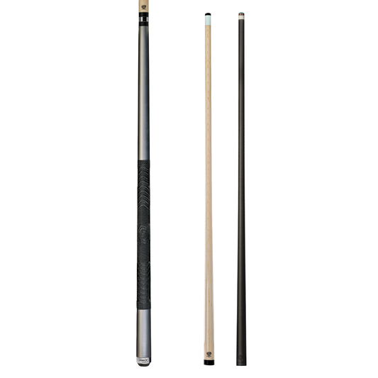 Pure X Matte Silver Cue with MZ Grip 2 Shaft Bundle - 11.75mm