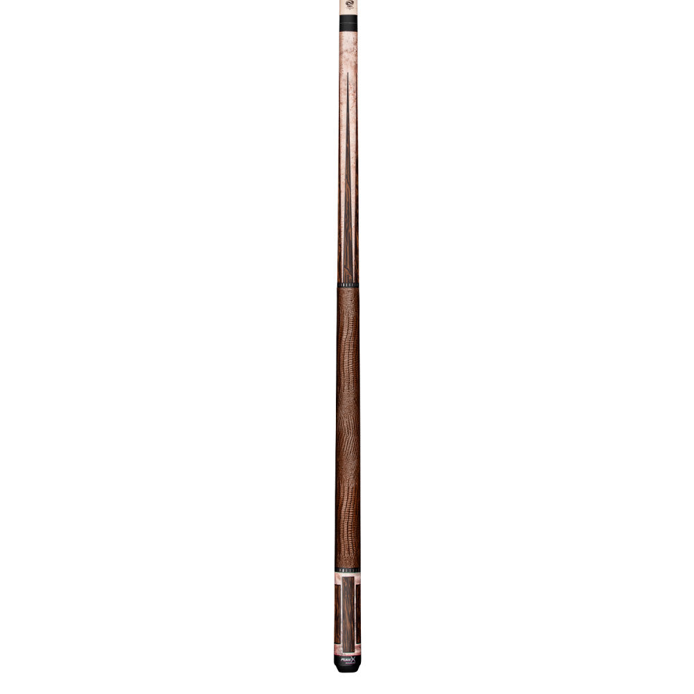 Pure X Matte Smoke Grey Birdseye & Black Palm Cue with Brown Embossed Leather Wrap (HXTE15)