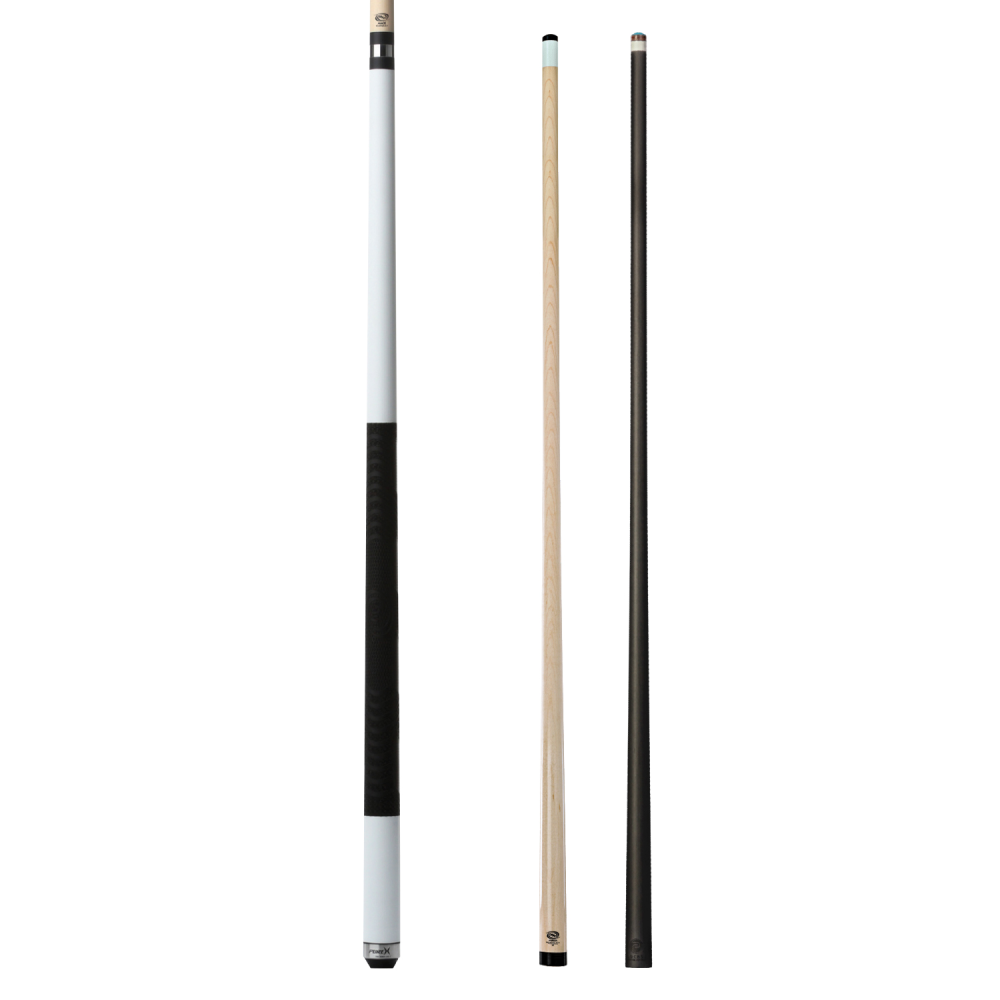 Pure X Matte White Cue with MZ Grip 2 Shaft Bundle - 11.75mm