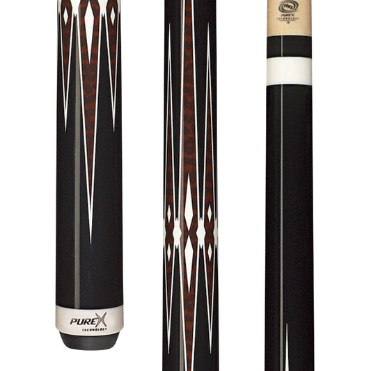 Pure X HXT4 cue with midnight black and zebrawood design.
