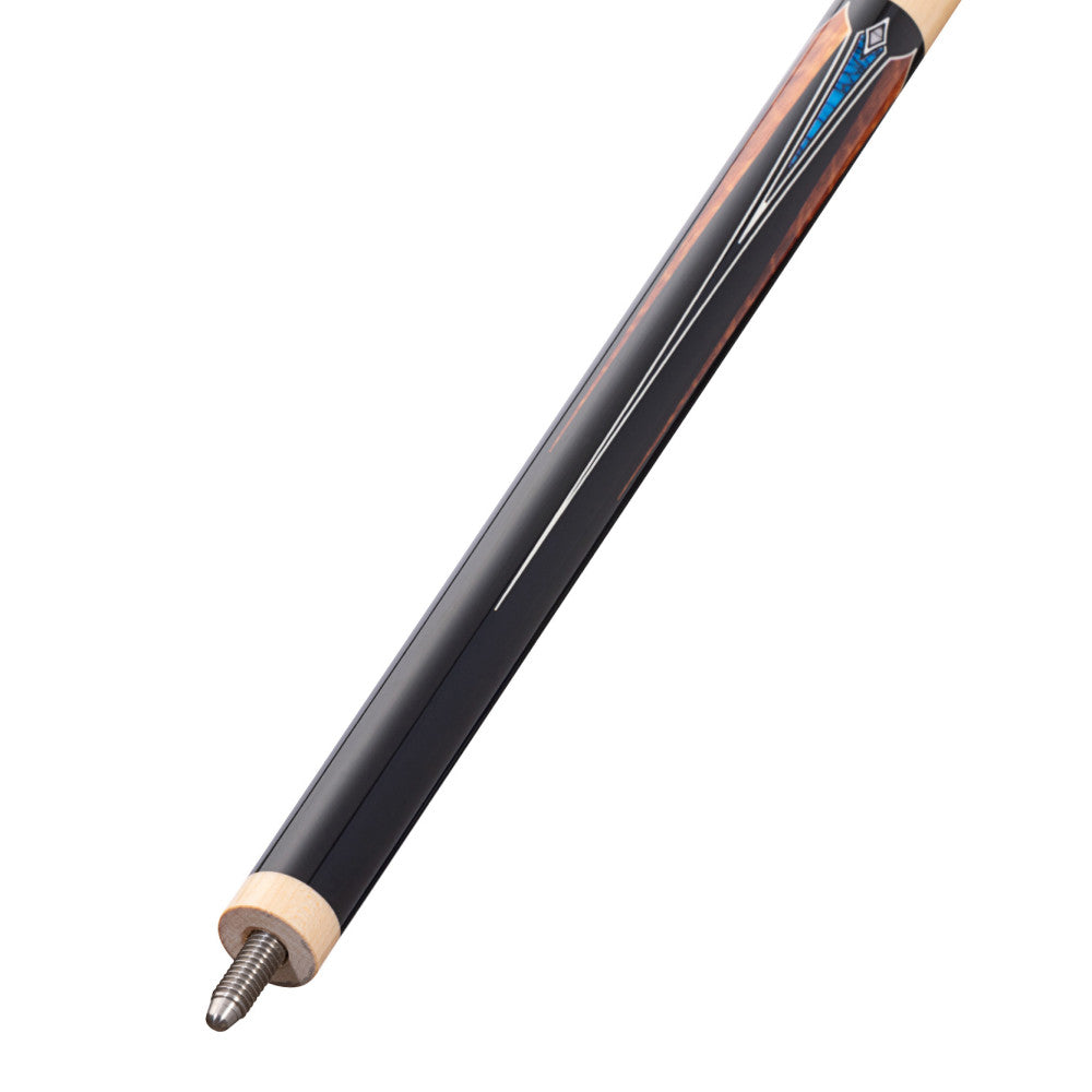 Profile view of the shaft's joint and black grip section.