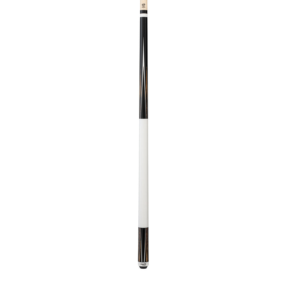Full view of a Midnight Black & Bocote pool cue