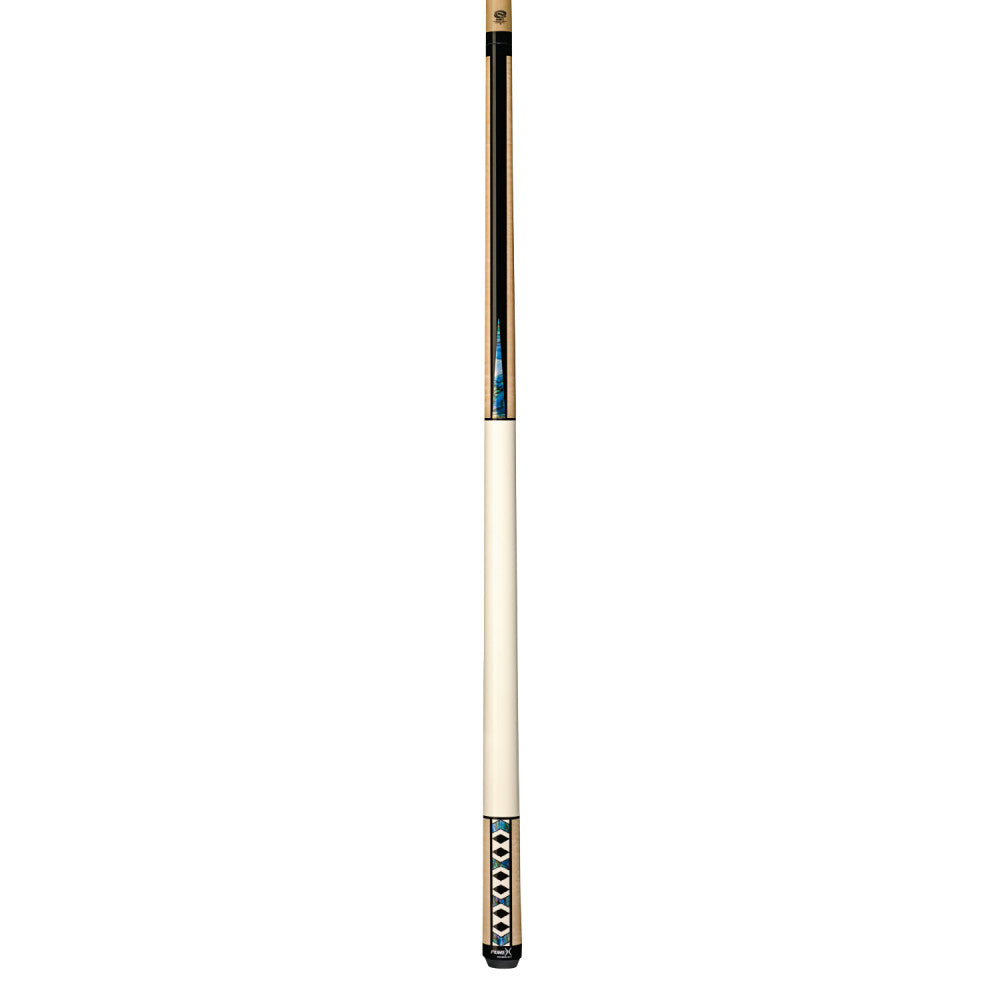 Pure X Natural Birdseye/Imitation Bone & Abalone Wrapless Cue (HXTE9)