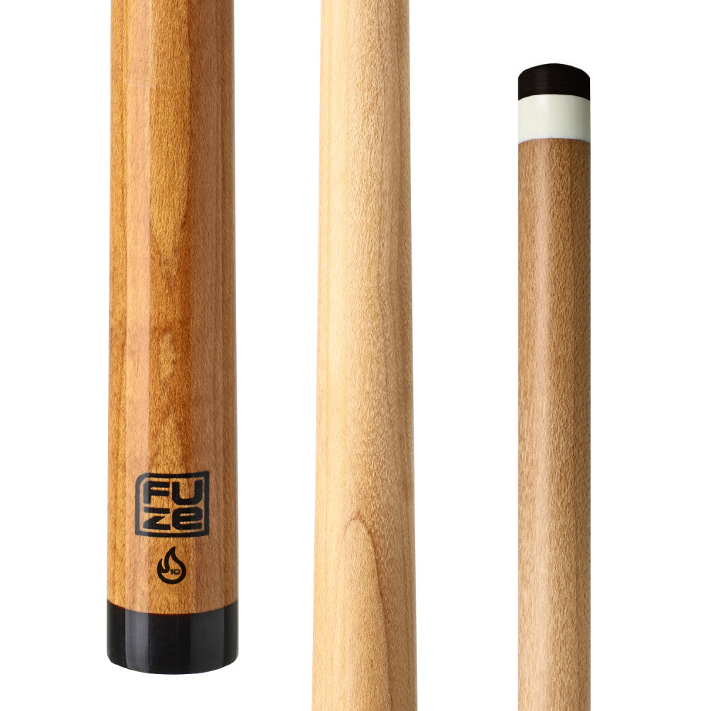 Close-up views of the FUZE logo and ferrule on the Kielwood shaft.