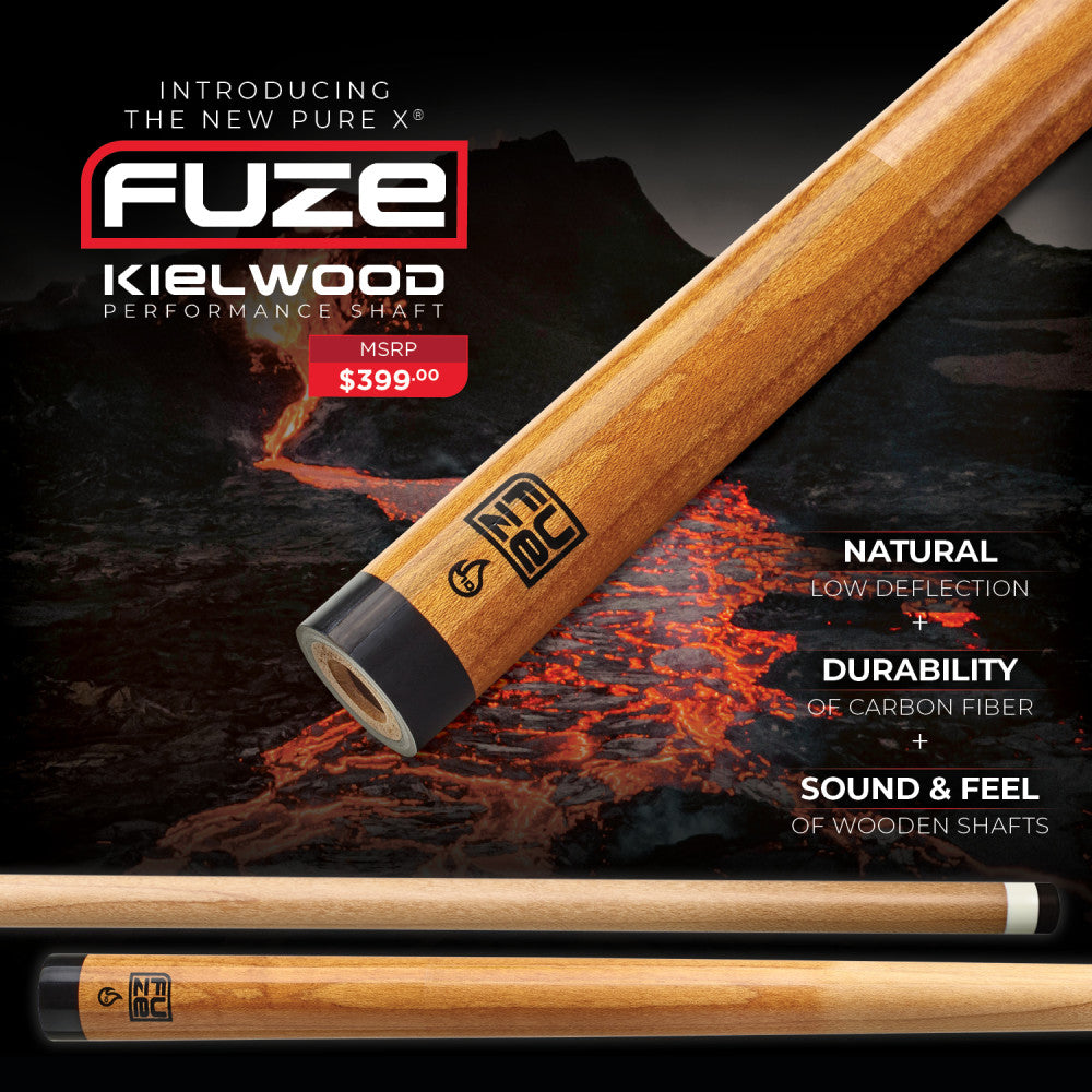 Promotional image showcasing the FUZE Kielwood shaft with natural elements.