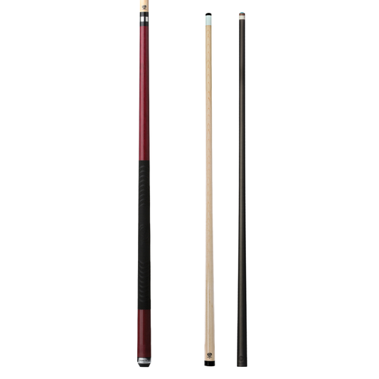 Pure X Purple Heart Matte Finish Cue with MZ Grip 2 Shaft Bundle - 11.75mm