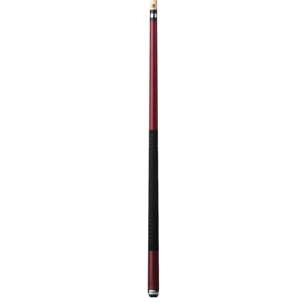 Full view of the Purple Heart cue with MZ grip.