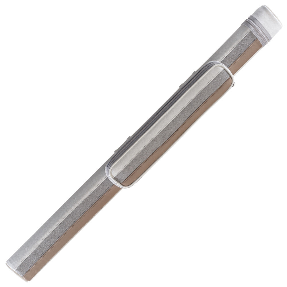 Pure X PXC511 leatherette 1x1 hard cue case white front view PXC511W