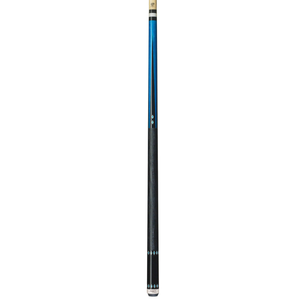 Full profile view of the Pure X HXT32 pool cue stick showing the low-deflection shaft.