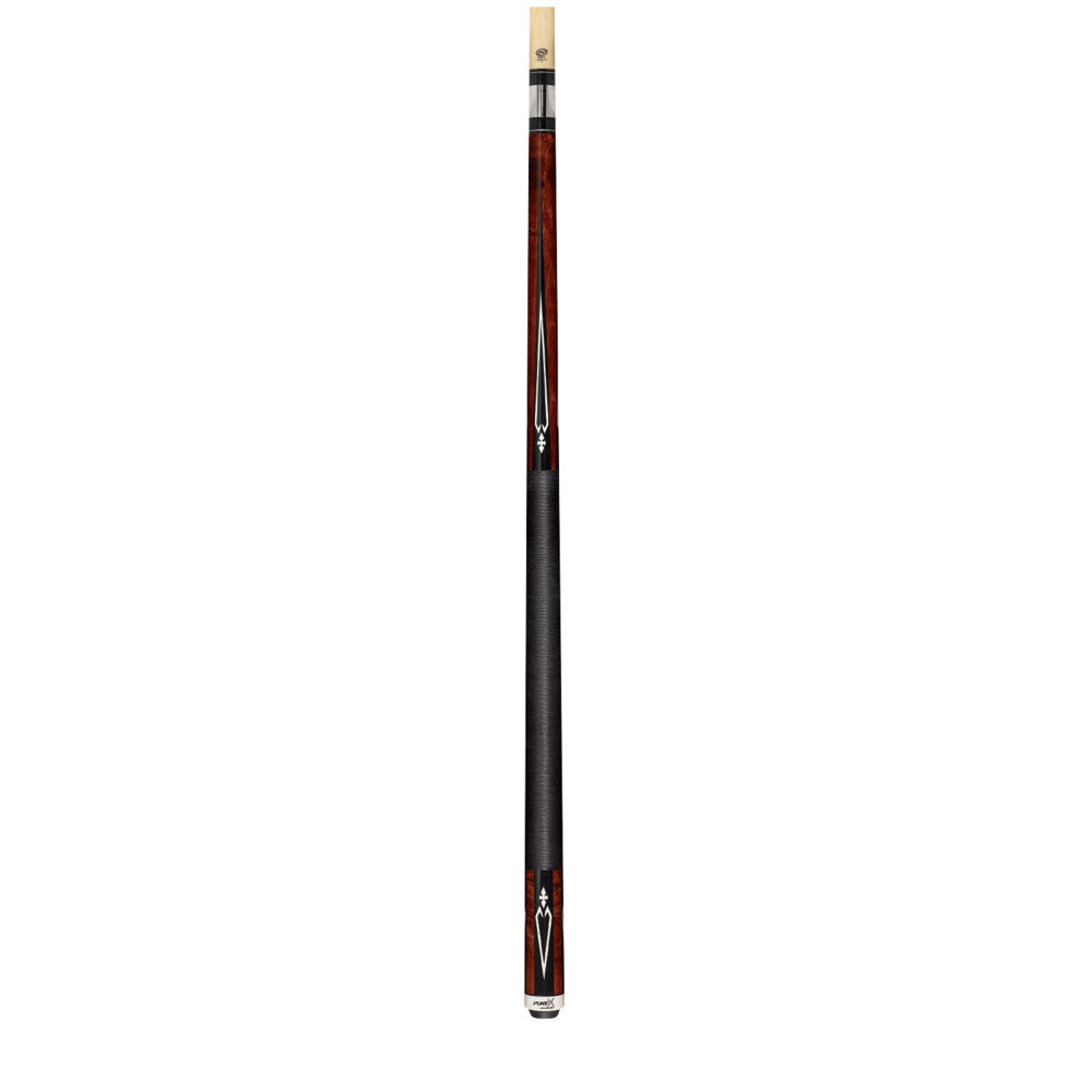 Pure X Walnut Stain Birdseye & Black/White Diamond Cue with Black Linen Wrap (HXT15)