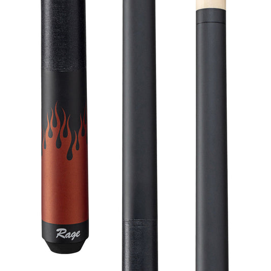 Rage Black Flames Cue with Black Linen Wrap (RG52)