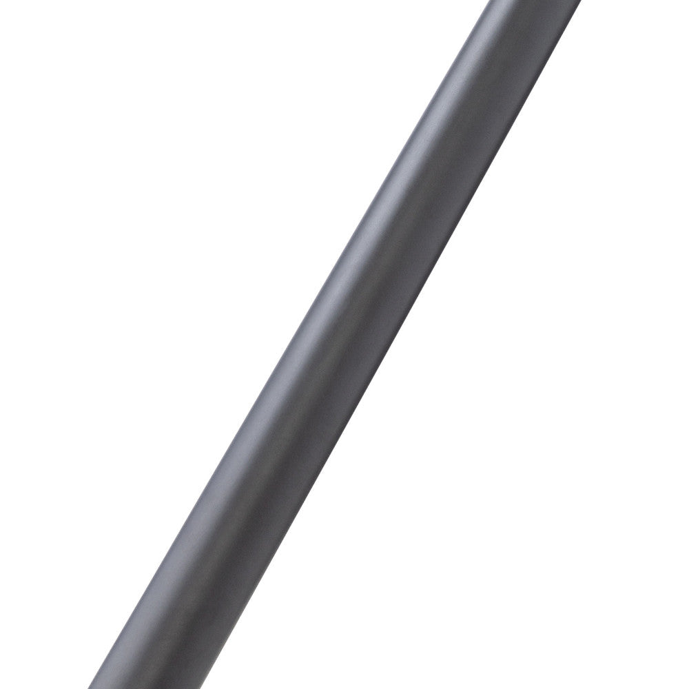 Detail shot of a black cue shaft from an angle.