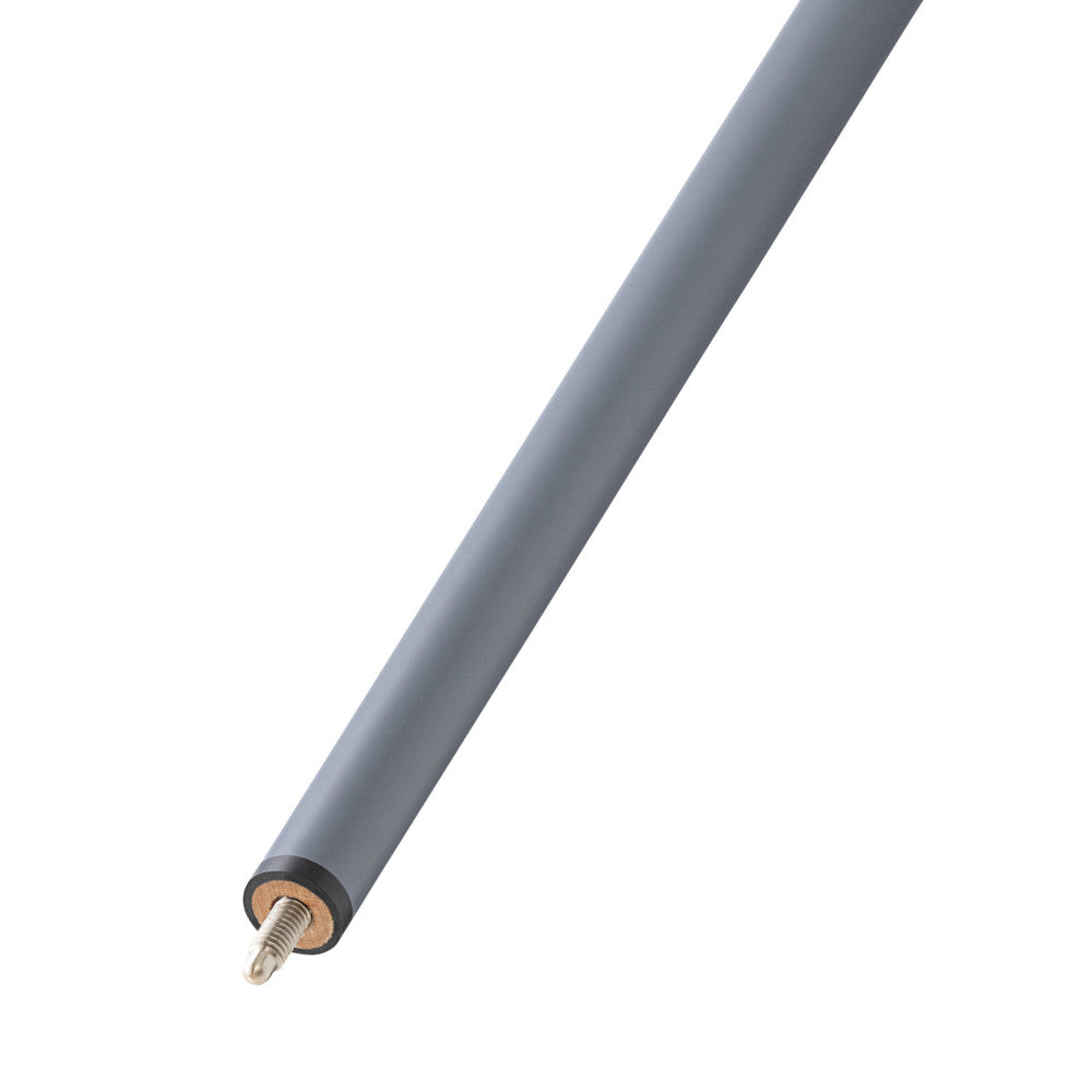 Bottom view of the cue shaft revealing the threaded joint.