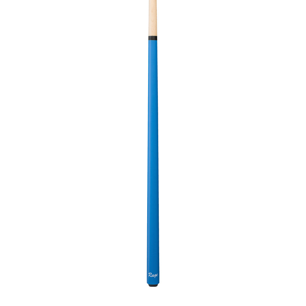 complete view of the electric blue youth cue on a white background.