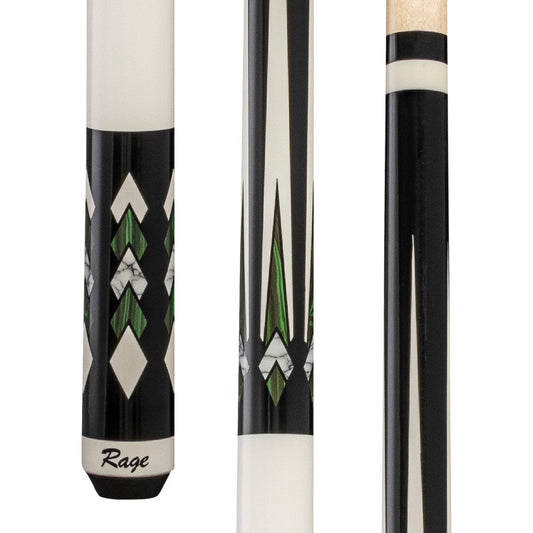 Rage RG221 wrapless pool cue butt and shaft details.