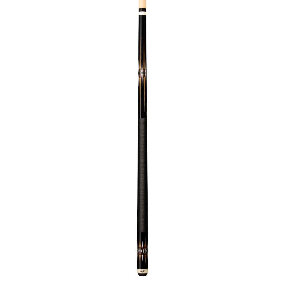 Full view of the Hidden Shadows pool cue with black nylon wrap and accent