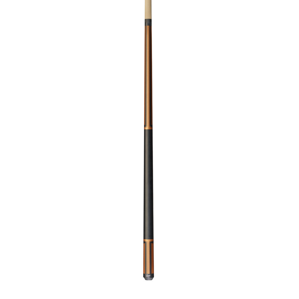 Full view of the cue disassembled into two pieces.