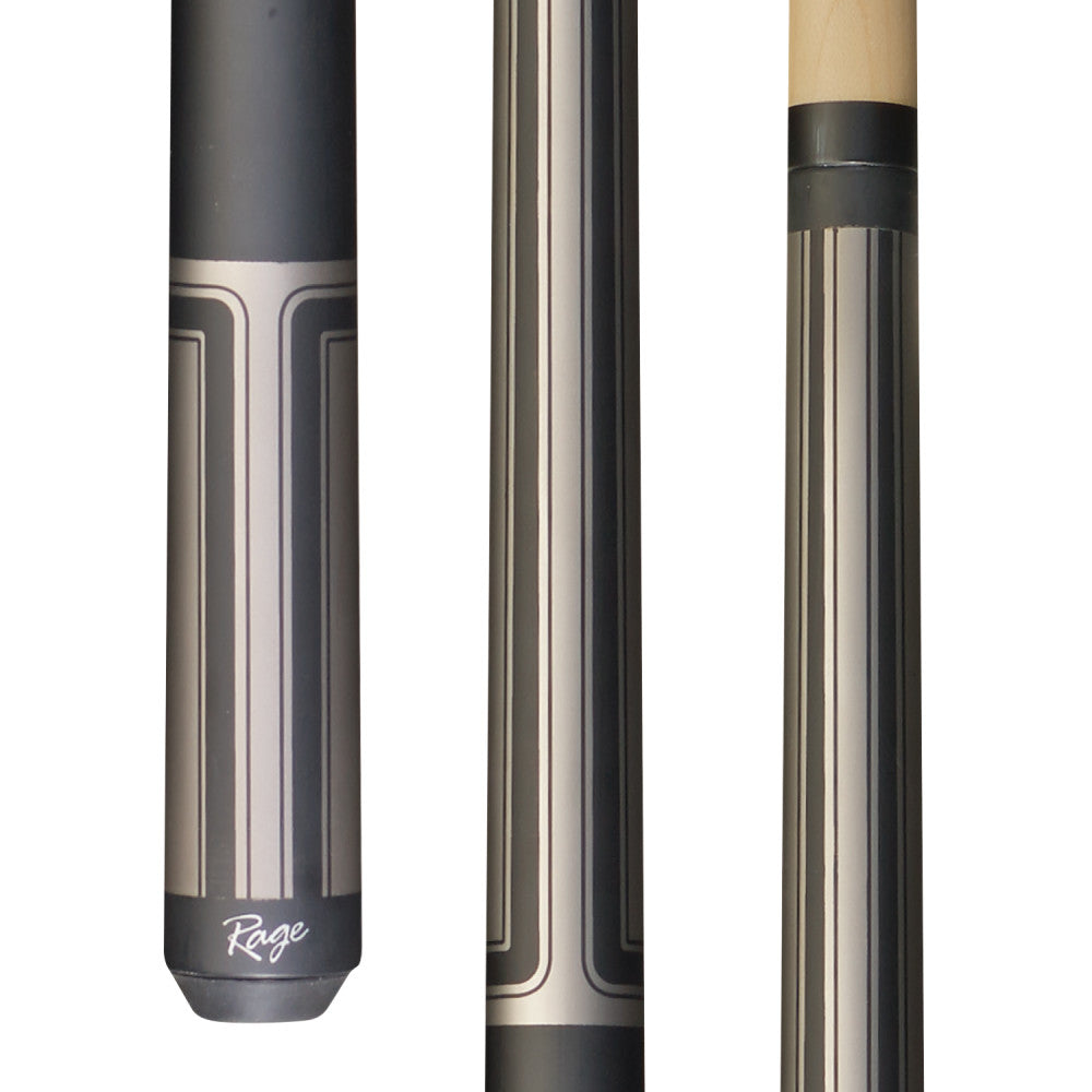 Rage Matte Silver Bolt RG102 pool cue butt and shaft sections.