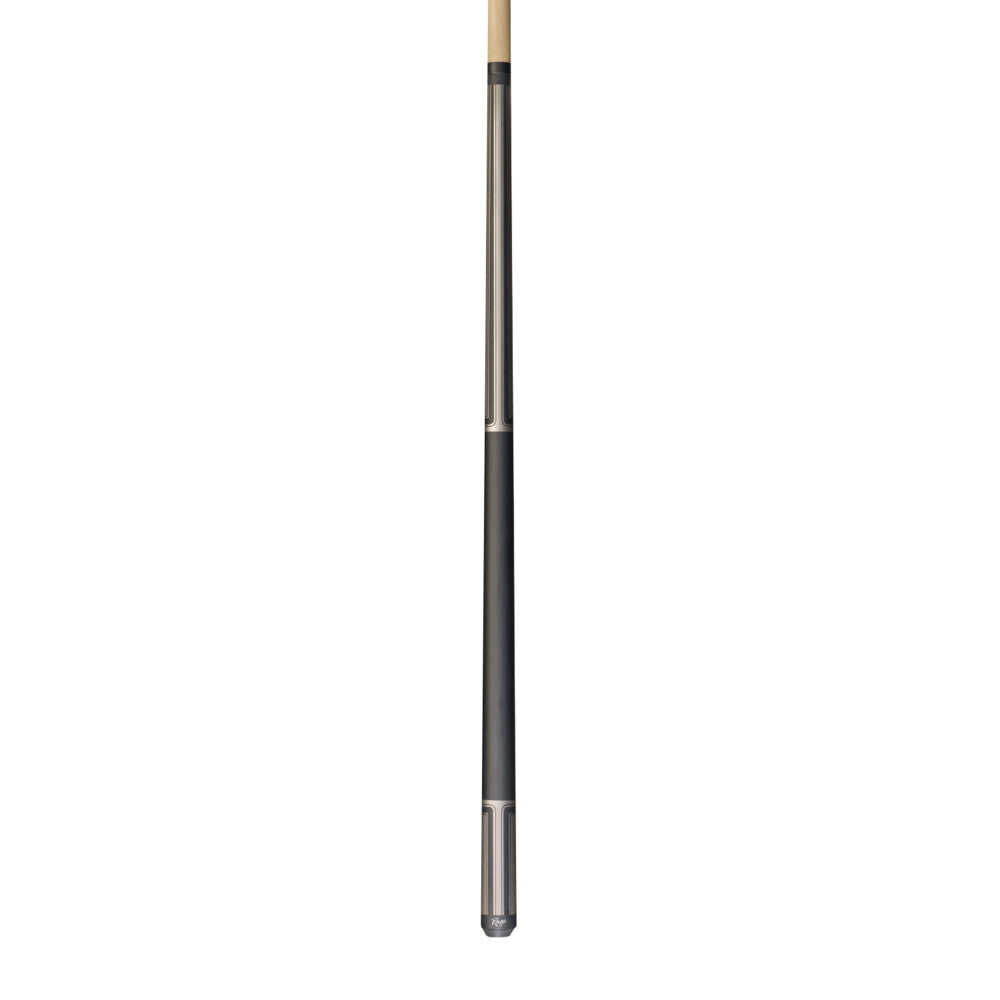 Full view of the RG102 two-piece pool cue with grey wrap.