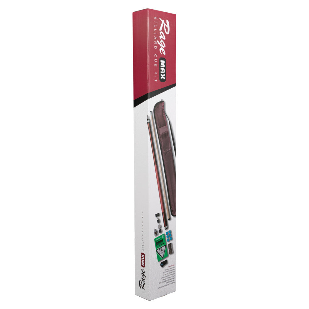 Vertical product box for the Max Billiard Cue Kit.