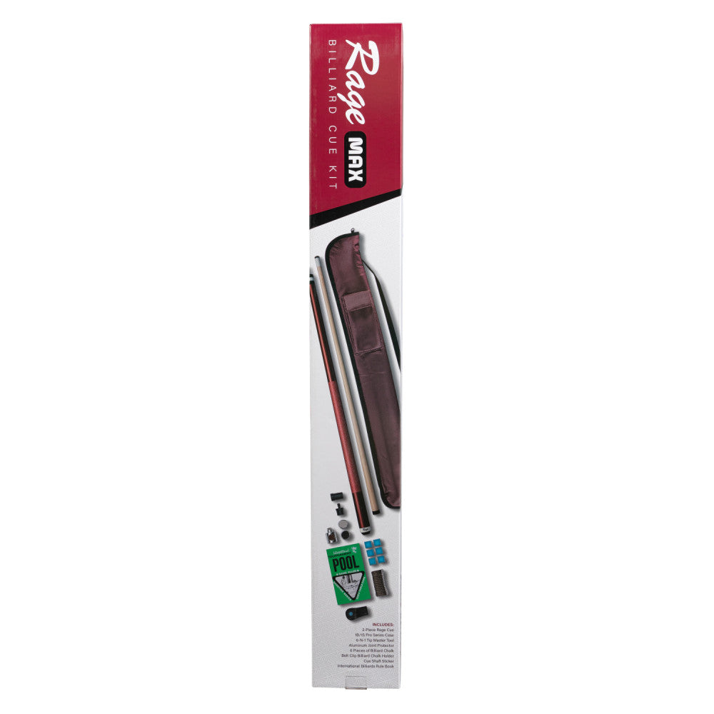 Rage Max Billiard Cue Kit | Complete 2-Piece Maple Pool Cue & Accessories Set