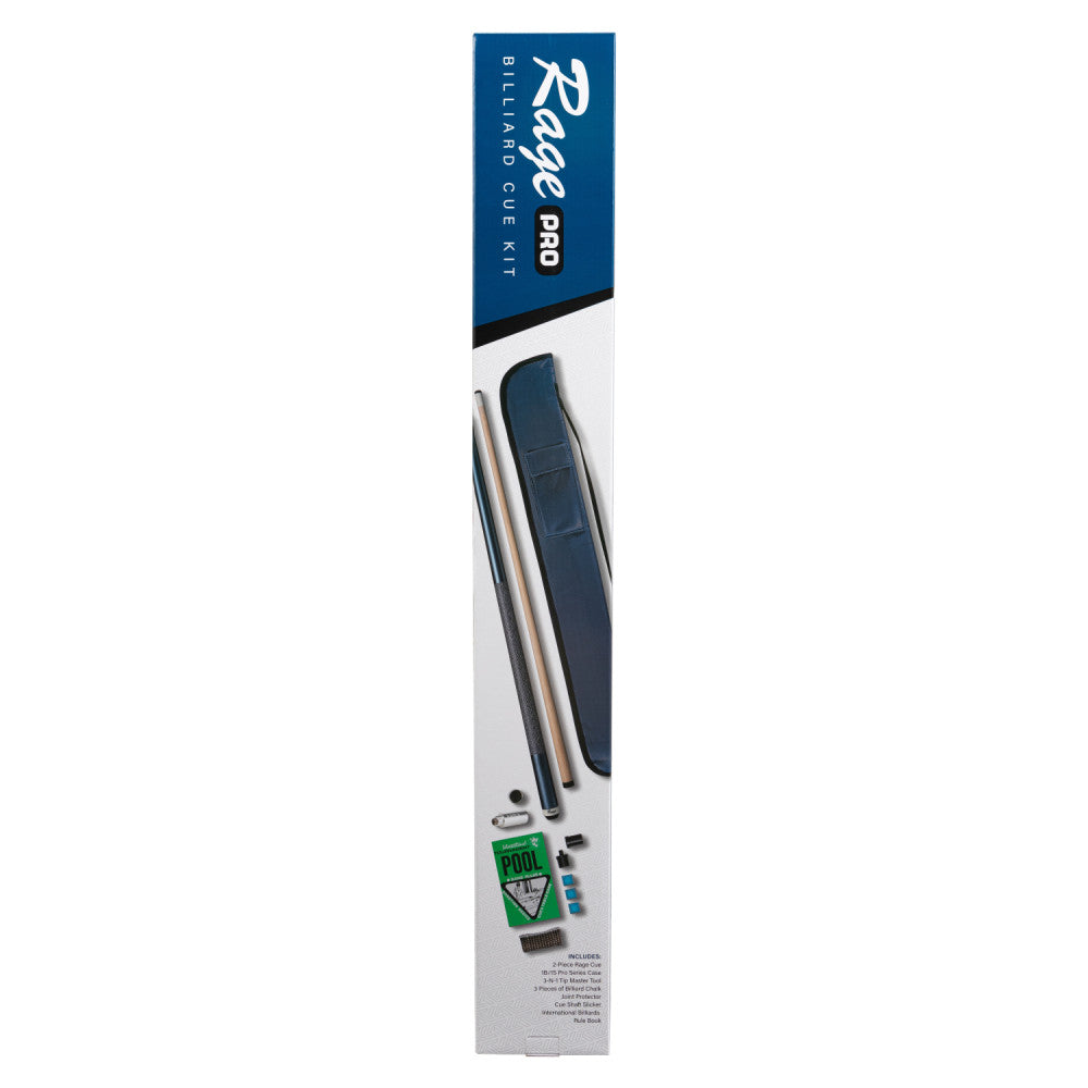 Rage Pro Billiard Cue Kit | 2-Piece Hard Rock Maple Pool Cue with Case