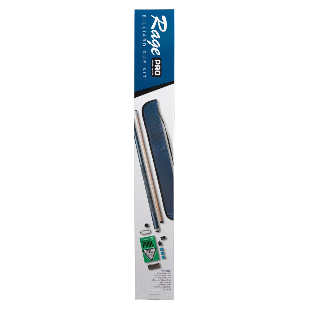 Rage Pro Billiard Cue Kit | 2-Piece Hard Rock Maple Pool Cue with Case