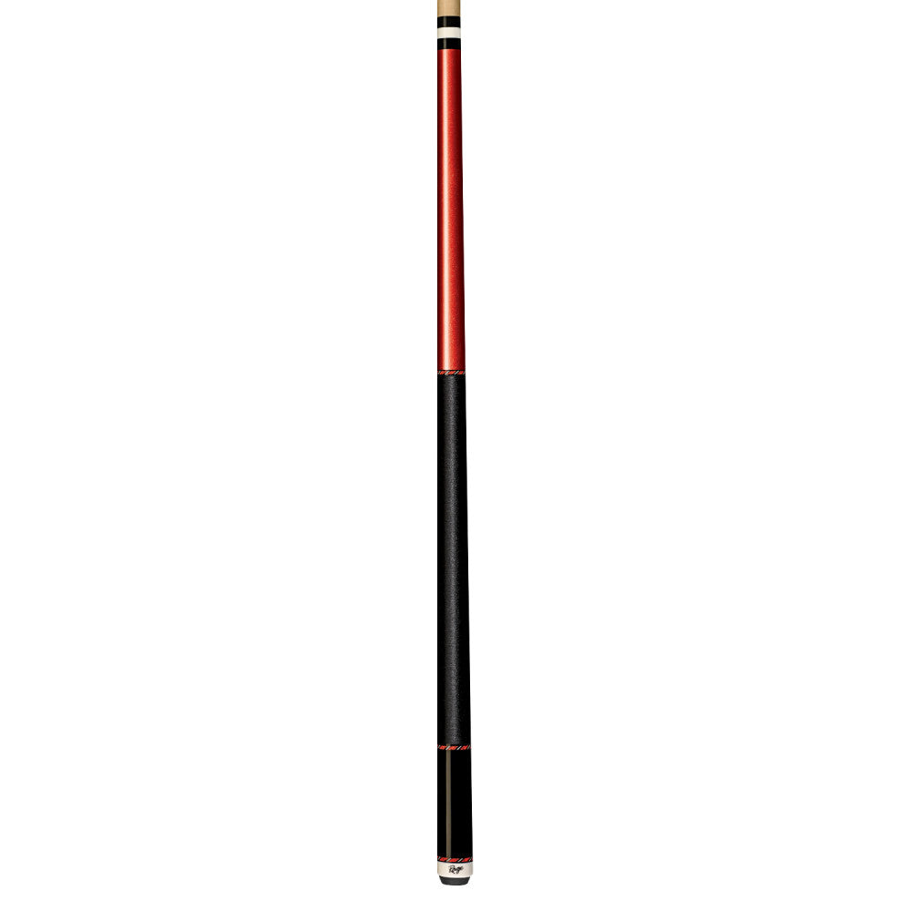 Full view of the two-piece pool cue assembled.