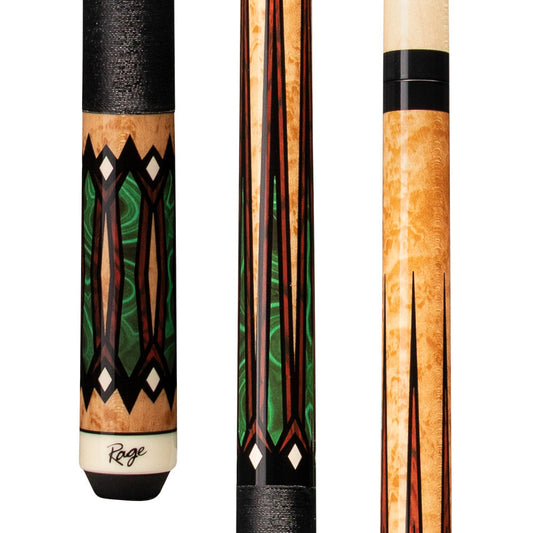 Rage Secret Stones RG215 pool cue butt and shaft close-up.
