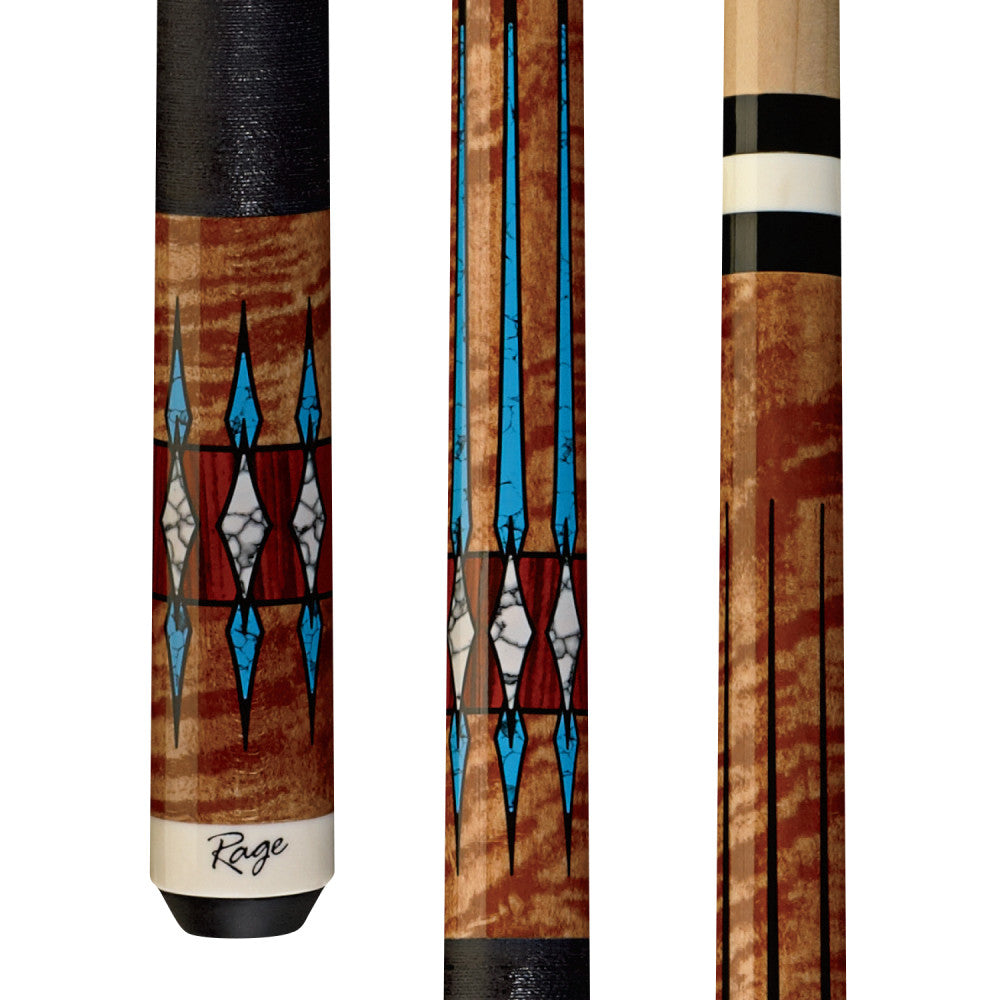 Rage Turquoise Love cue butt and shaft close-up details. RG208