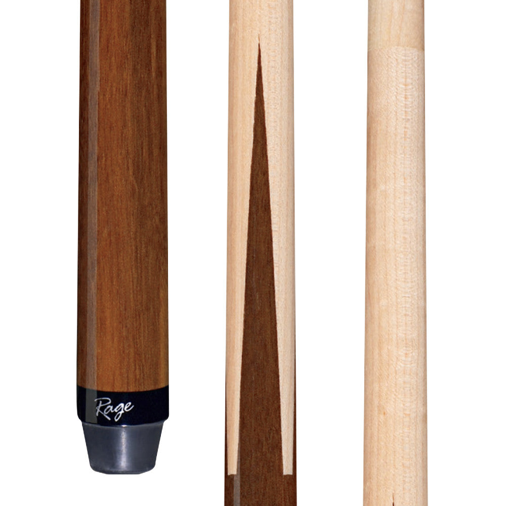 Rage Wood-to-Wood Sneaky Pete Wrapless Cue (RG99) butt and shaft sections.