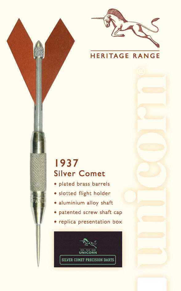 Unicorn 1937 Silver Comet Steel Tip Dart Set — view 5