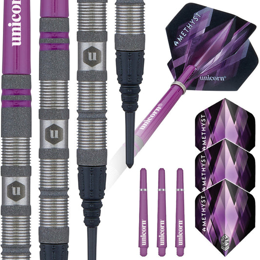 Unicorn Amethyst Soft Tip Dart Set — 18g — 45.4 × 6.6 mm
