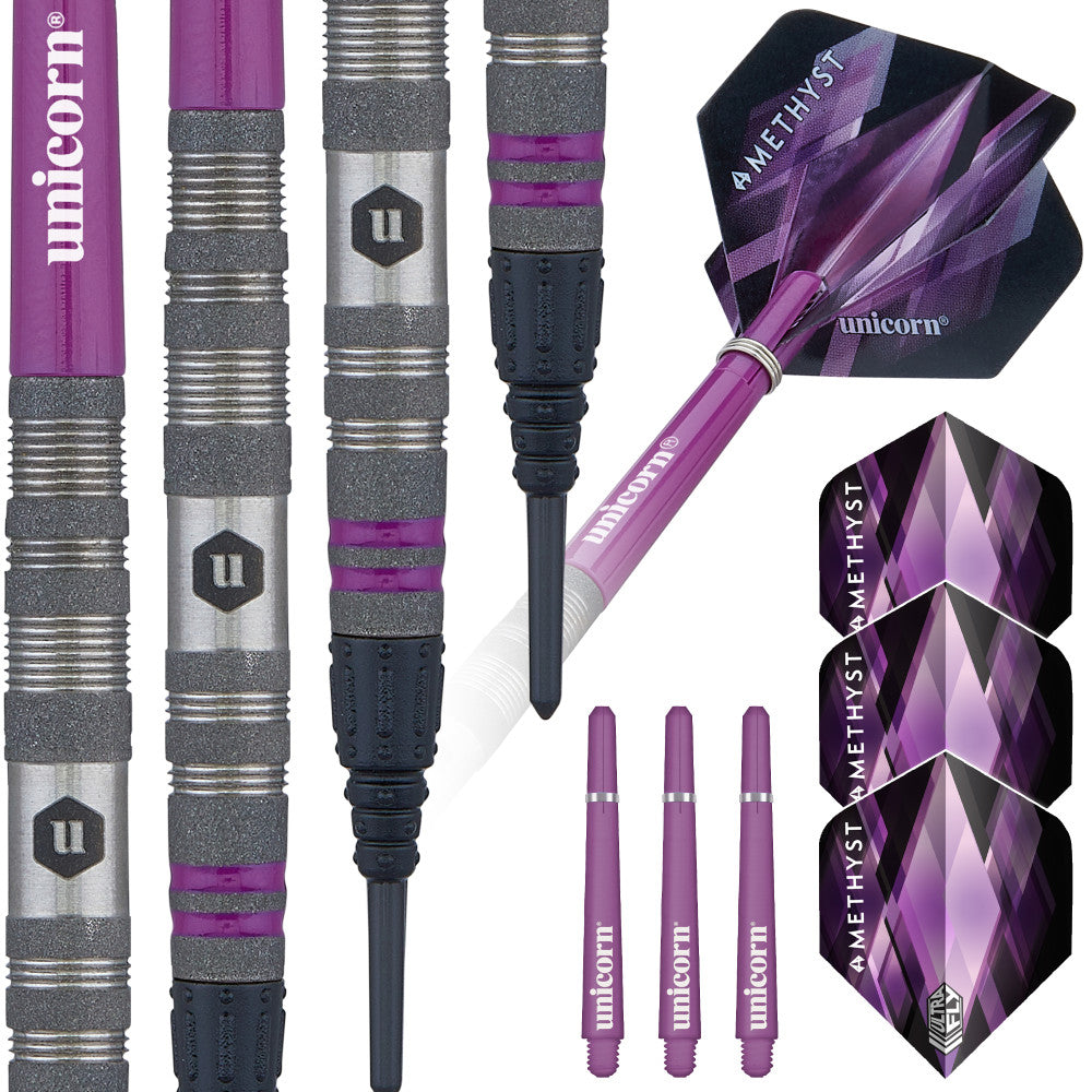 Unicorn Amethyst Soft Tip Dart Set — 18g — 45.4 × 6.4 mm