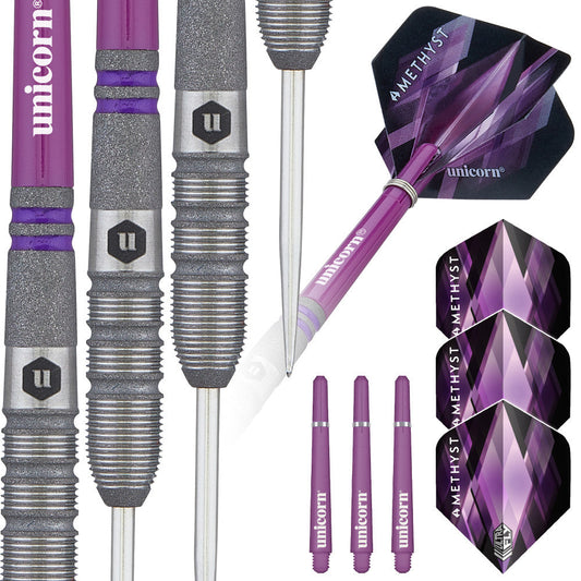 Unicorn Amethyst Steel Tip Dart Set — 24g — 45.0 × 7.3 mm