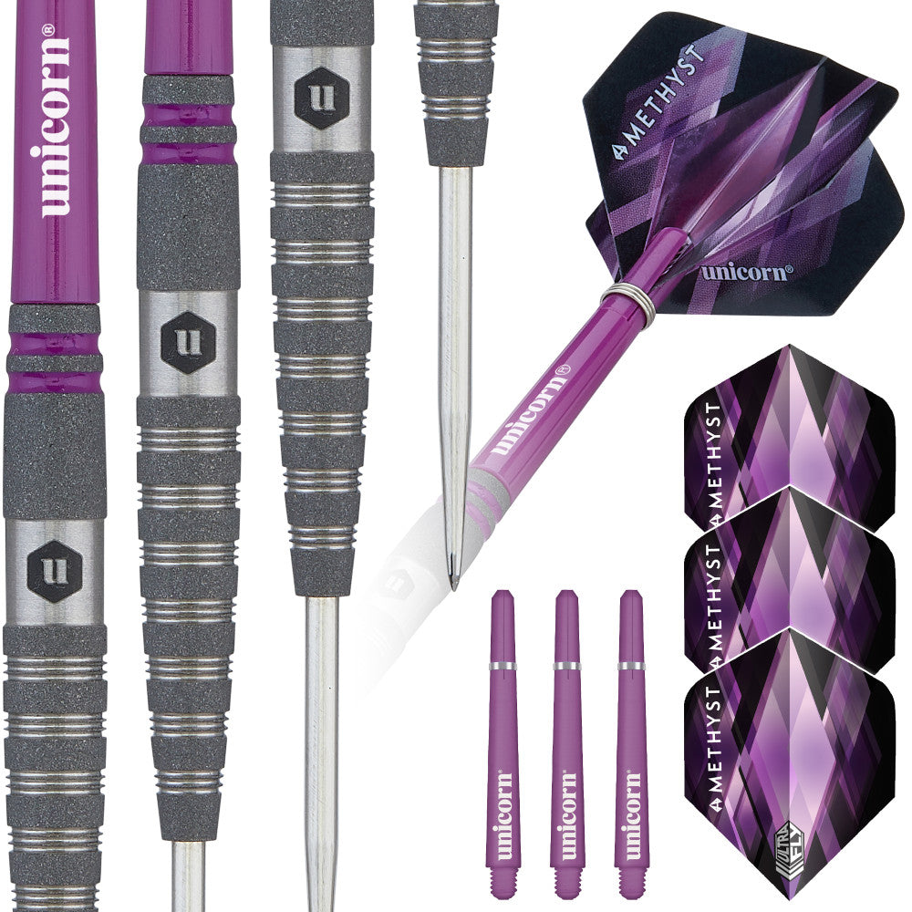 Unicorn Amethyst Steel Tip Dart Set — 22g — 48.2 × 6.9 mm