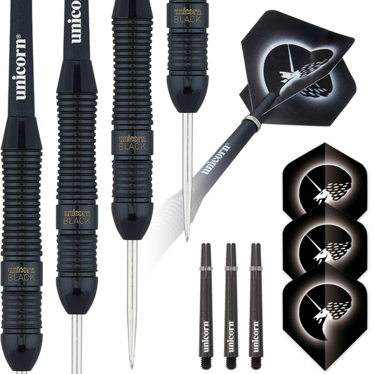 Unicorn Core Plus Black Brass Style 2 Steel Tip Dart Set — 22g
