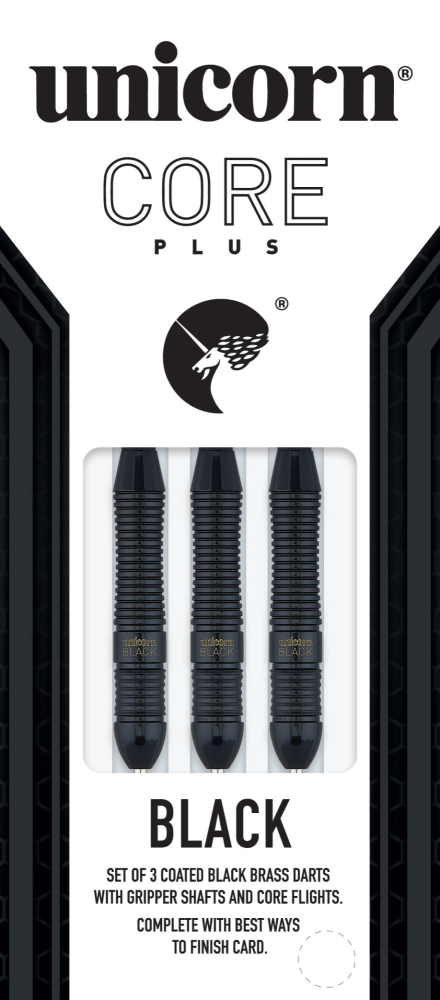 Unicorn Core Plus Black Brass Style 2 Steel Tip Dart Set — view 5
