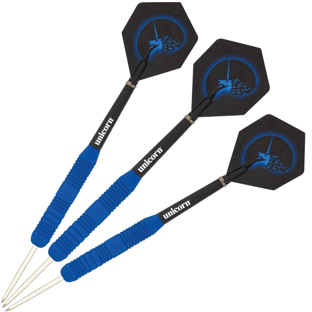 Unicorn Core Plus Blue Rubberised Steel Tip Dart Set — view 3