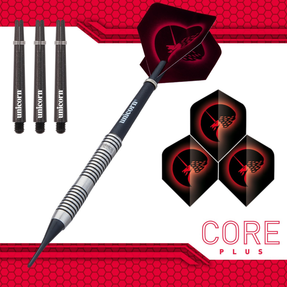 Unicorn Core Plus Tungsten Style 2 Soft Tip Dart Set - 70% Tungsten — view 2