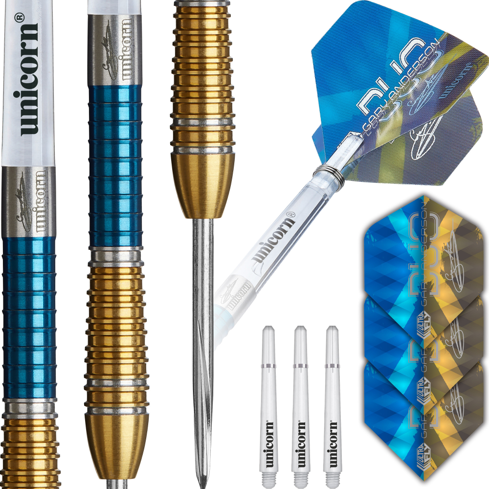 Unicorn Gary Anderson Phase 6 Duo Steel Tip Darts Set 90% Tungsten — view 1