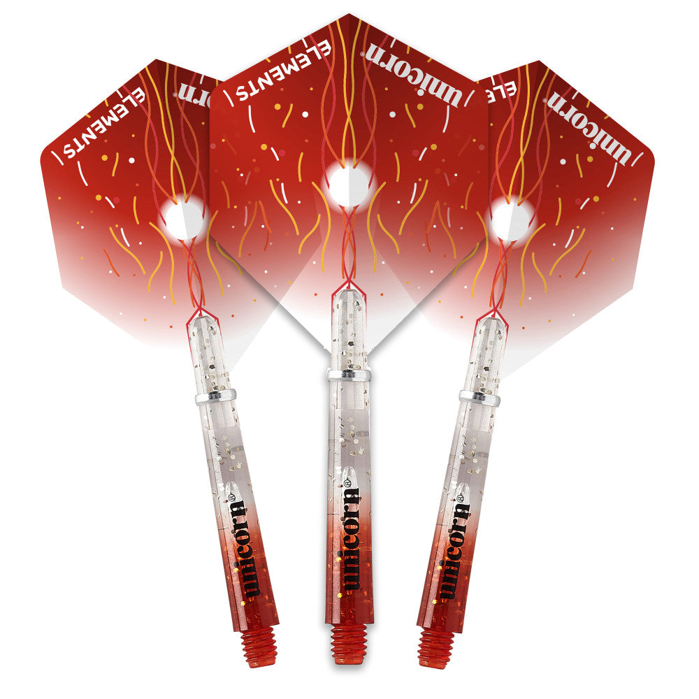 Unicorn Gripper 4 Elements Firestorm Two-Tone Flight and Shaft Combo — view 1