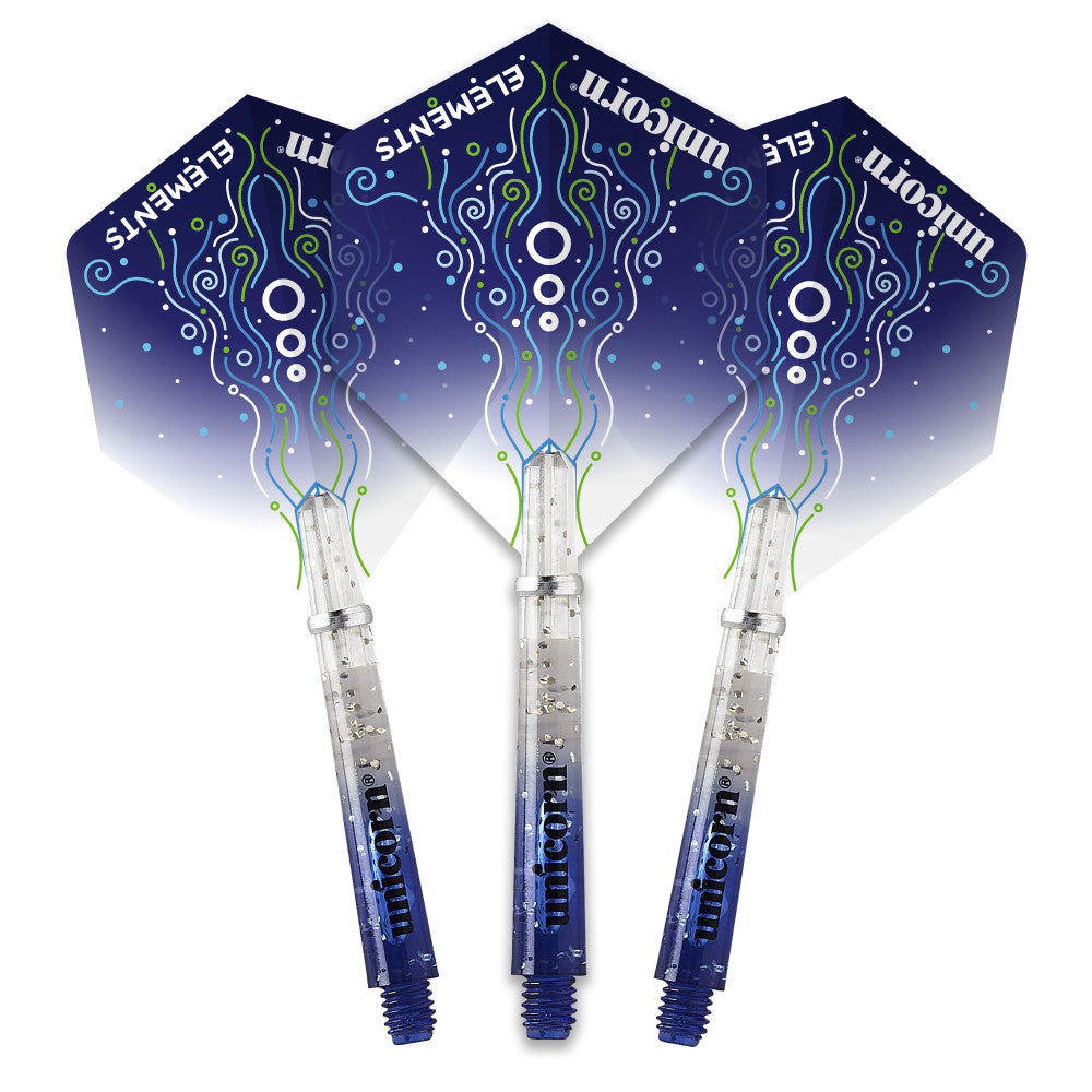 Unicorn Gripper 4 Elements Hydrostorm Two-Tone Flight and Shaft Combo — view 1